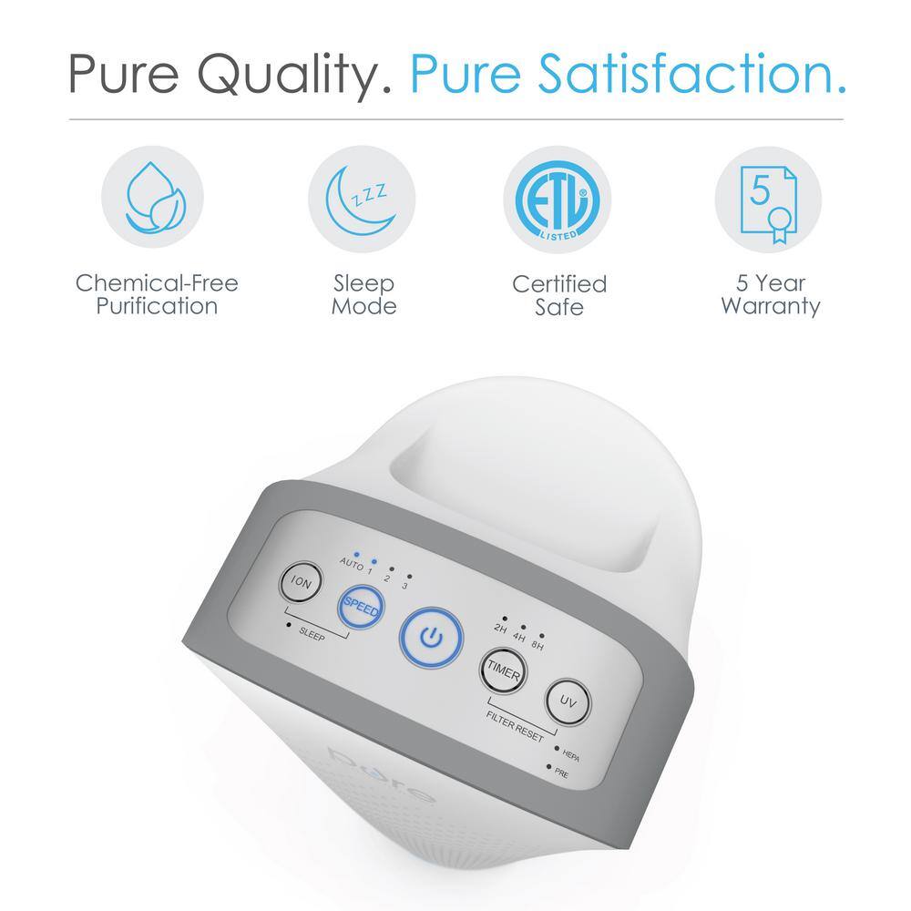 Pure Enrichment PureZone Elite 4-in-1 True HEPA Air Purifier with Smart Air Quality Monitor PEAIRTWR-RT