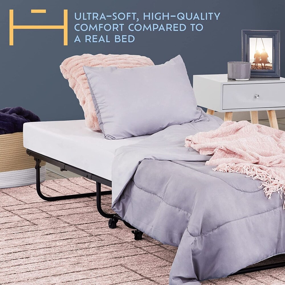 Heyward 5 in Memory Foam Mattress  Bi Layered Folding Bed with Steel Frame