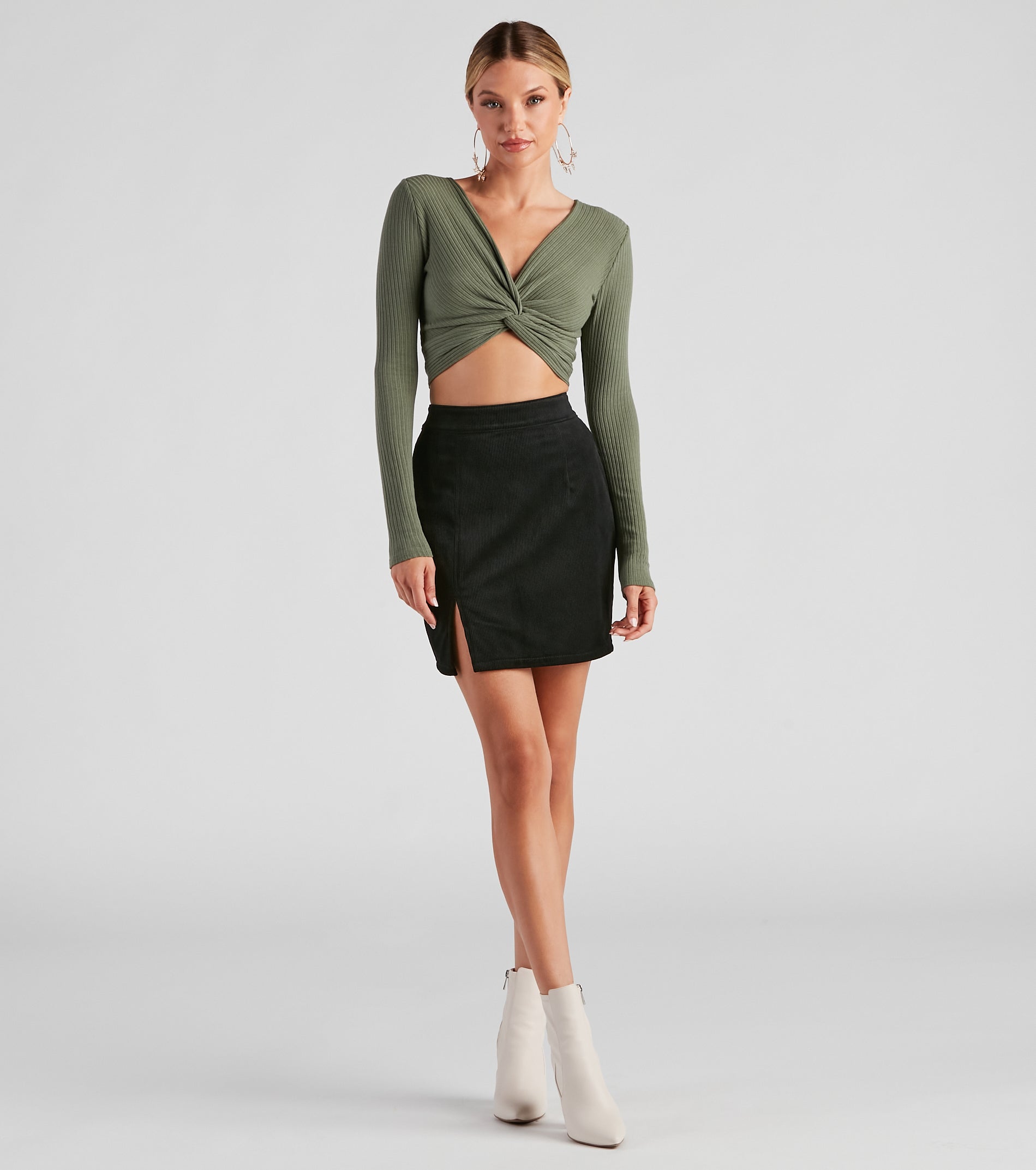 Fallen Leaves Corduroy Mini Skirt