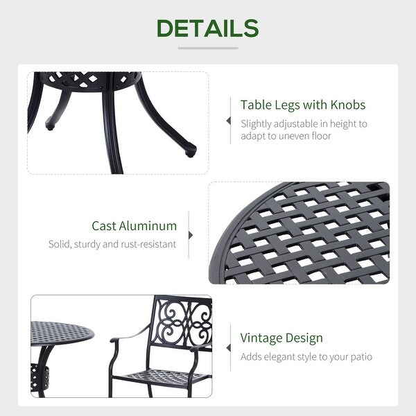 Outsunny Cast Aluminum Outdoor Patio Dining Table