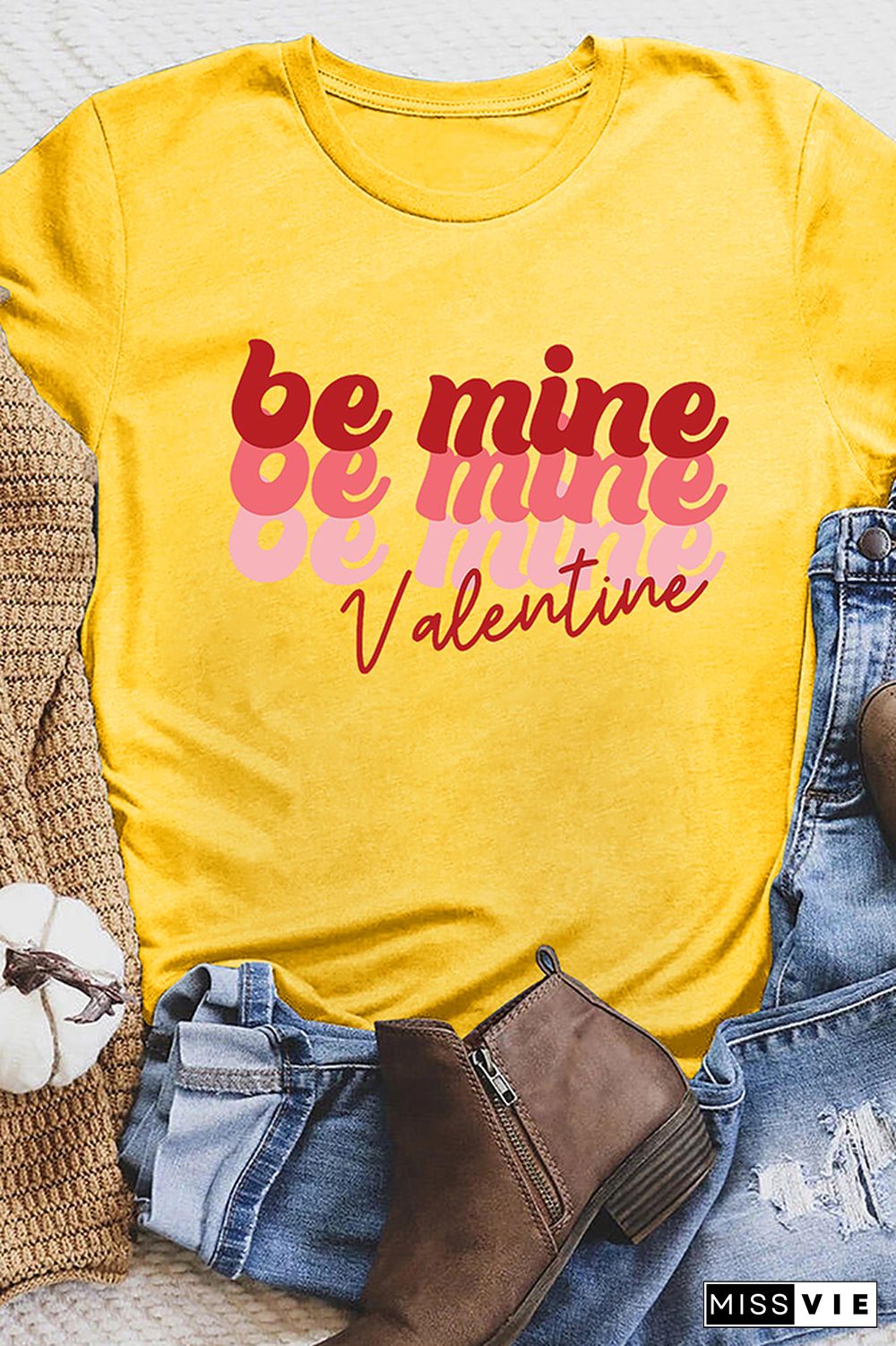 Valentine Be Mine Pullover Shortsleeves Graphic Tee Wholesale