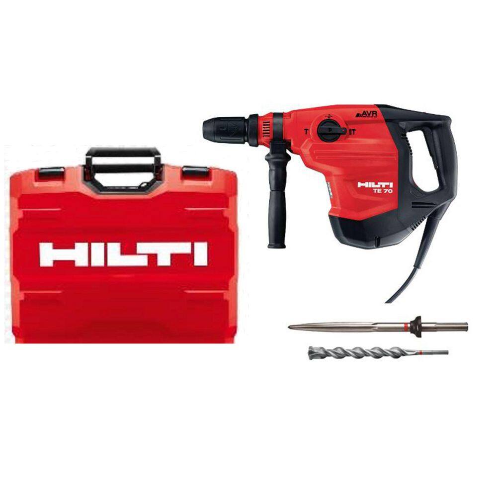 Hilti 120-Volt SDS-MAX TE 70-AVR Corded Rotary Hammer Drill Kit with Pointed Chisel and TE-YX SDS-MAX Style Drill Bit 3514170