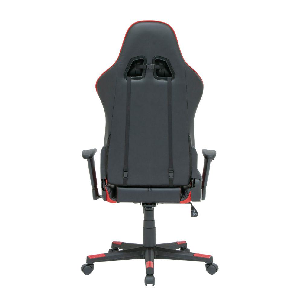 SD Height and Tilt Adjustable High Back Office Gaming Chair with Removable Lumbar and Headrest Pillow  Black and Racing Red PU