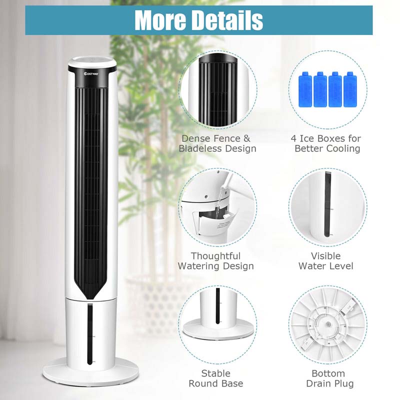 Canada Only - 41'' Tower Fan Evaporative Air Cooler with 3 Modes & 3 Speeds