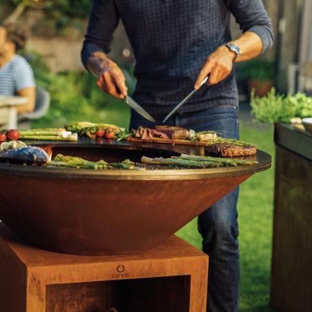 Brasero plancha et barbecue OFYR - Classic Storage Corten 100