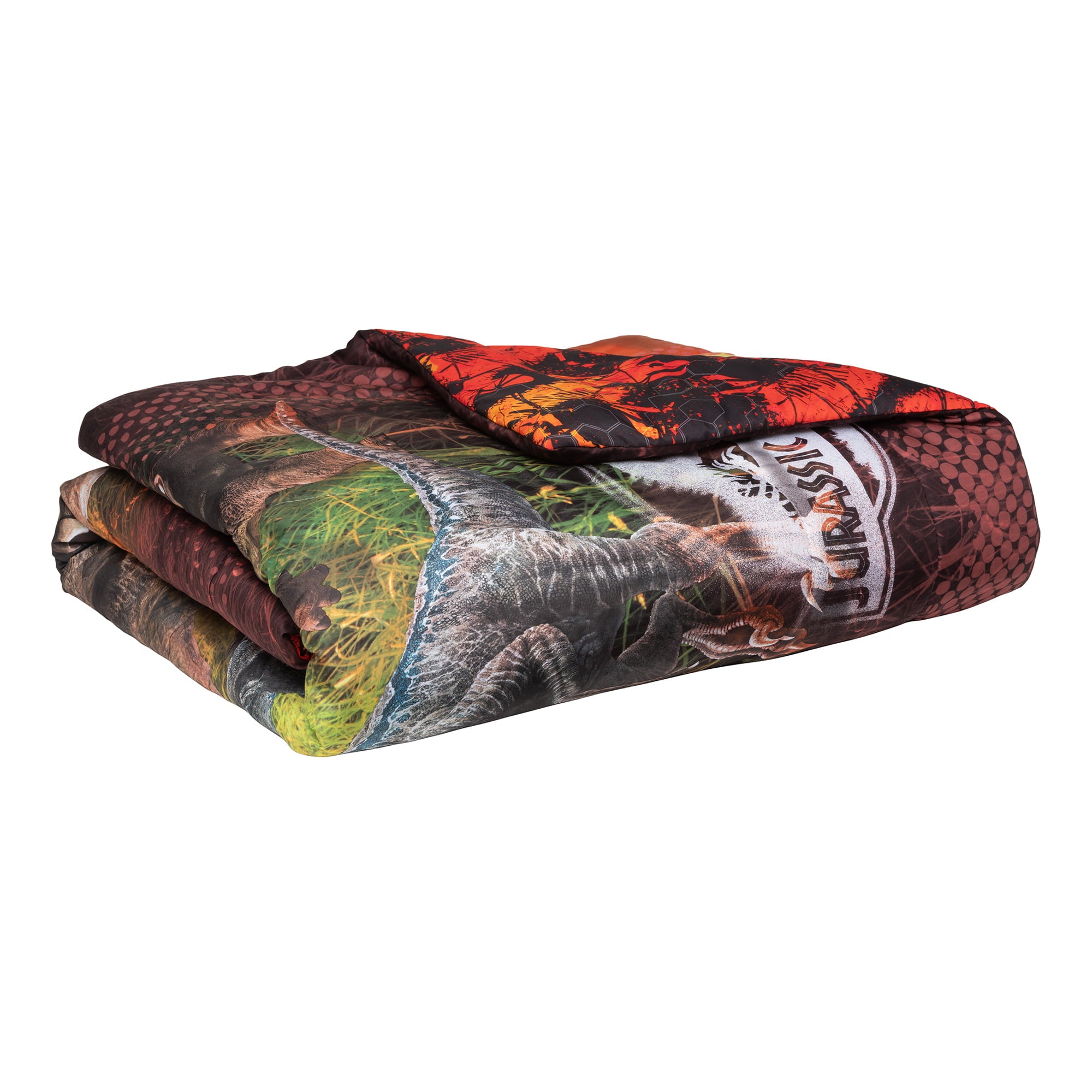 Jurassic World Kids Comforter and Sham， 2-Piece Set， Twin/Full， Reversible， Multicolor