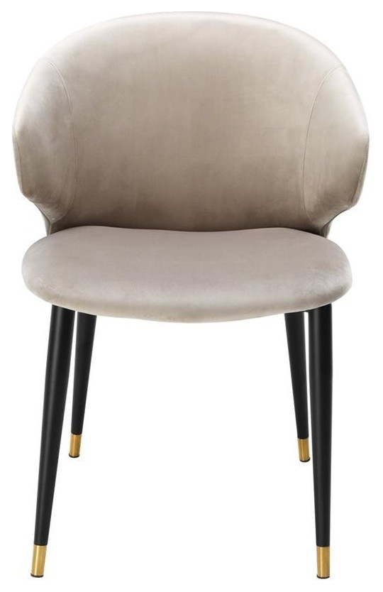 Beige Velvet Dining Armchair  Eichholtz Volante   Midcentury   Dining Chairs   by Oroa   Distinctive Furniture  Houzz