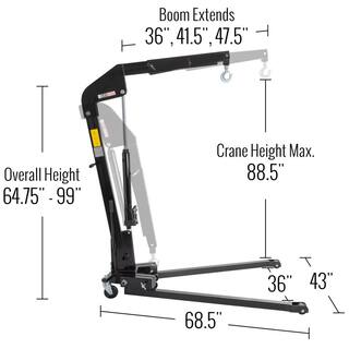 Black Widow 1-Ton Folding Shop Crane FSCRANE1