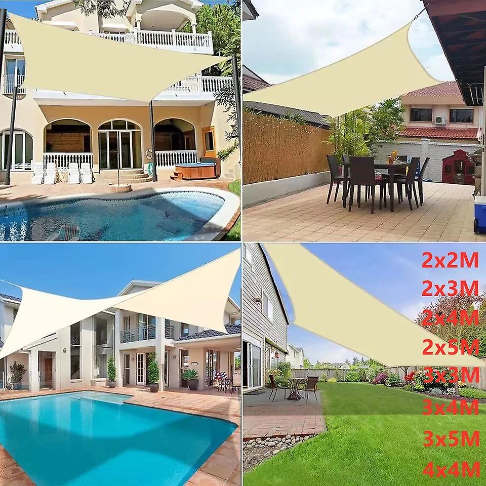 Born Pretty Beige Waterproof Shade Sail Square Rectangle Triangle Shade Cloth Outdoor Awning Garden Patio Grey Shade Every 3x3m 3x4m 3x5m