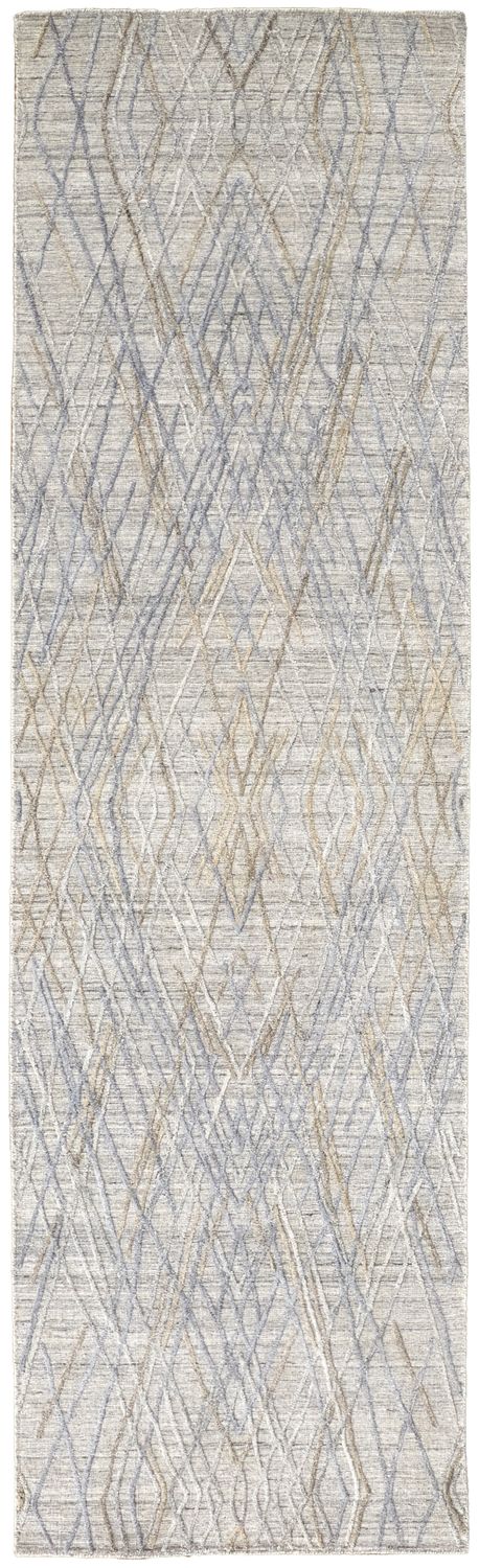 Huntley Hand Woven Gray and Blue Rug by BD Fine