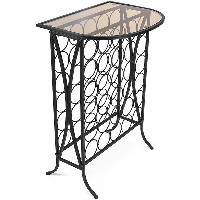 Sorbus 30-Bottle Wine Stand with Glass Top