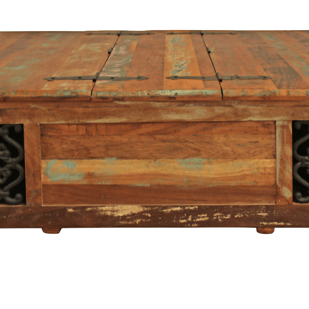 Rectangular Storage Wood Coffee Table   Farmhouse   Coffee Tables   by HomeRoots  Houzz