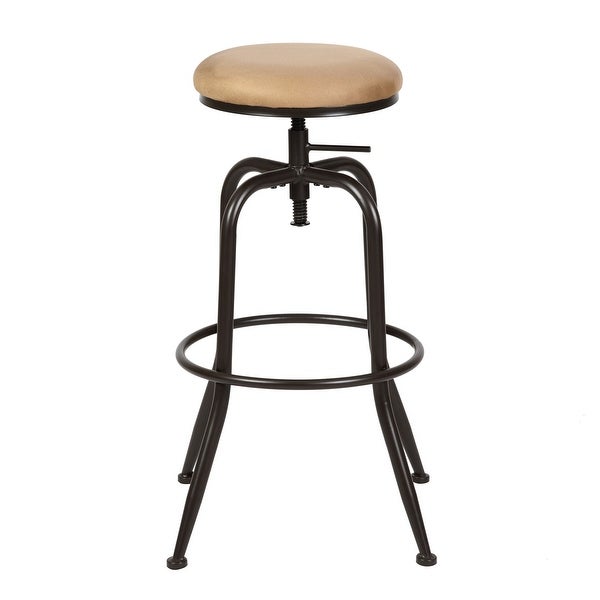 Homylin Faux Leather Adjustable Height Bar Stool(Set of 2)