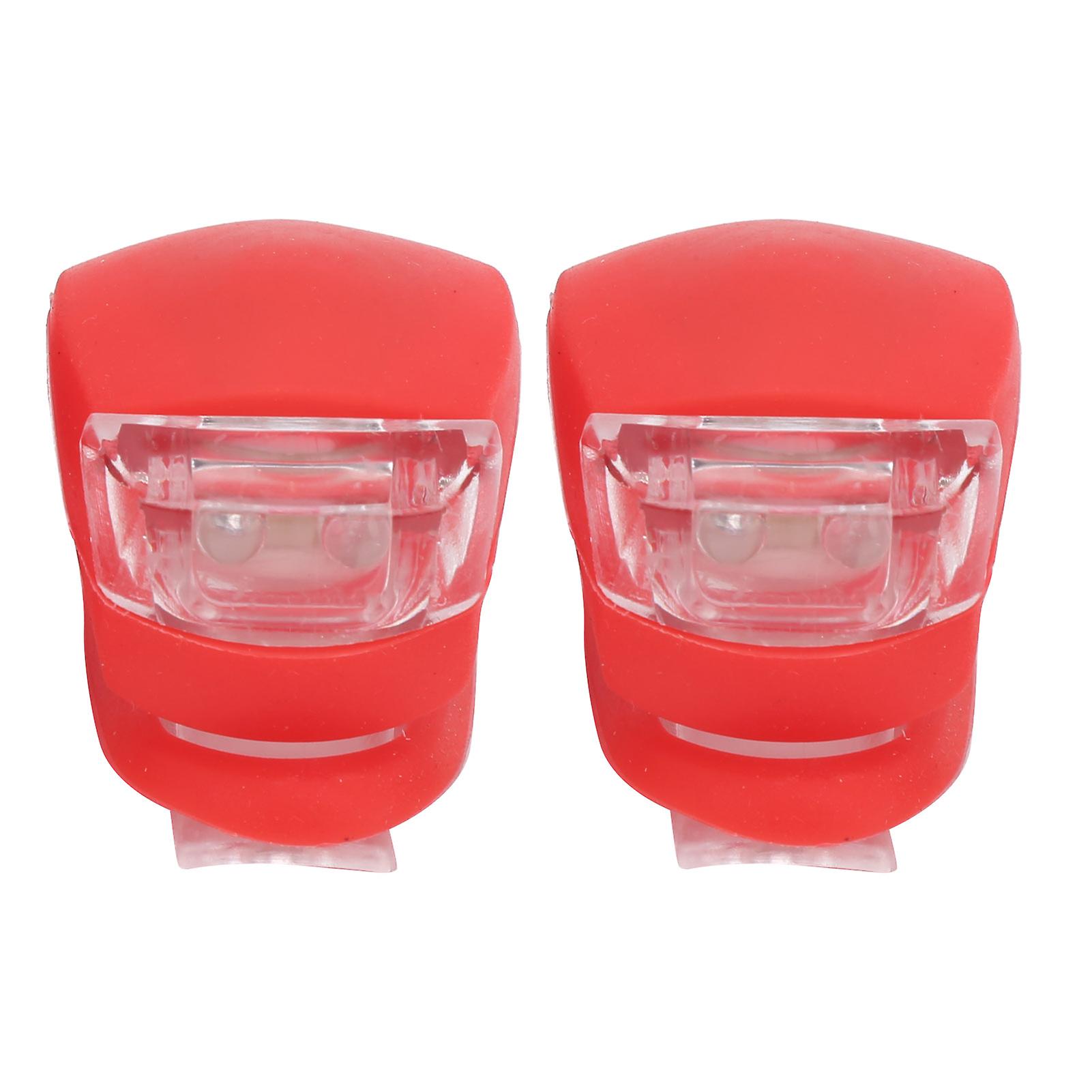 2pcs 2led Bicycle Light Taillight Colorful Warning Lamp 3 Lighting Modes High Brightness Waterproofred