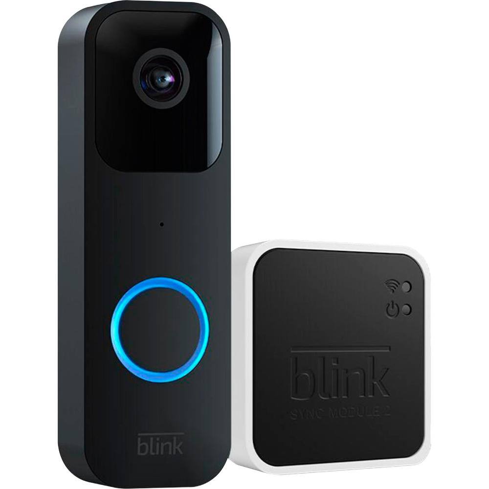 Blink Video Doorbell Plus Sync Module 2 - Battery or Wired - Smart Wi-Fi HD Video Doorbell Camera System in Black B08SGC46M9