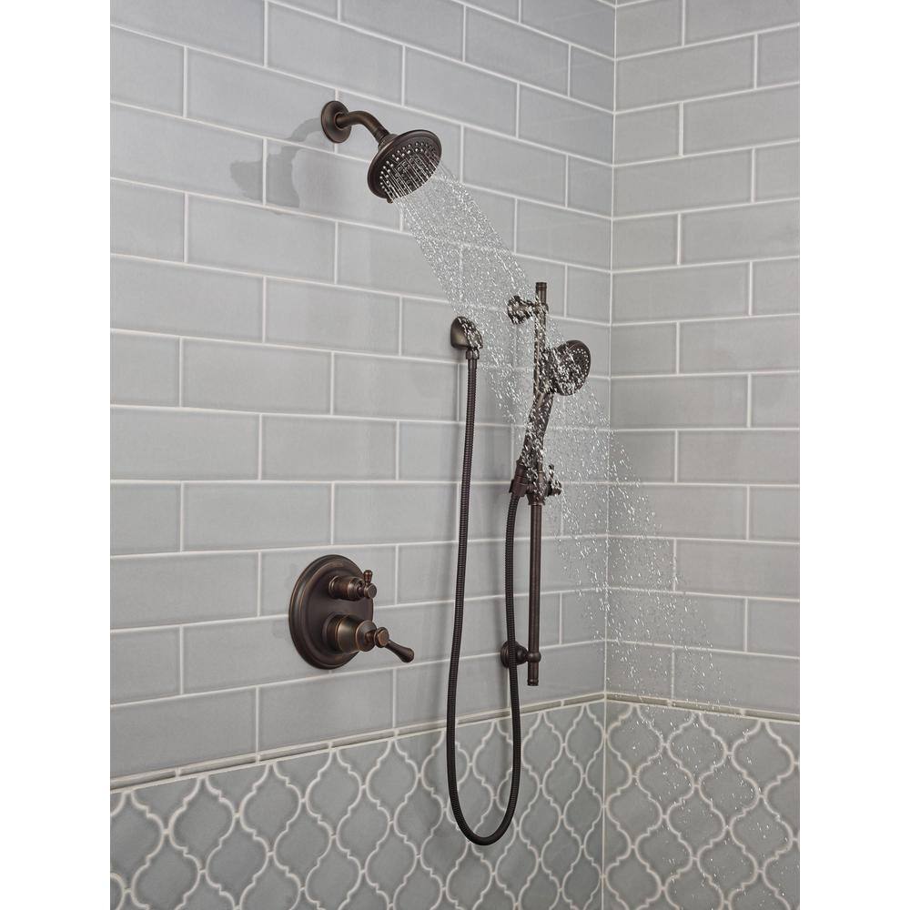 Delta 5-Spray Patterns 1.75 GPM 4.31 in. Wall Mount Fixed Shower Head in Venetian Bronze RP78575RB