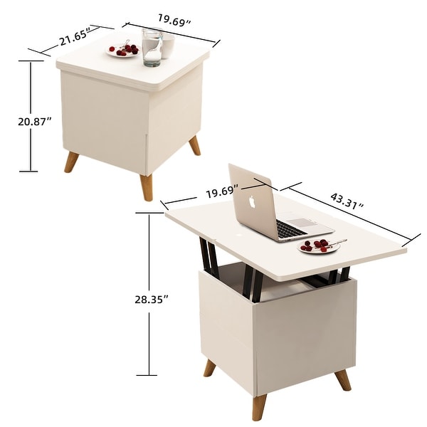 JASIWAY Modern Lift Top Coffee Table with Storage Drawers