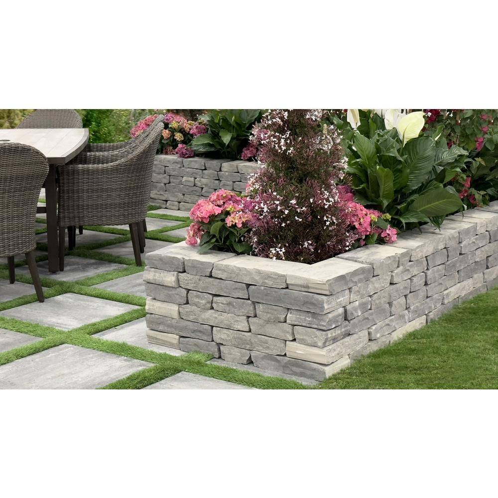 Pavestone Ladera 3 in. H x 16 in. W x 8 in. D Greystone Concrete Retaining Wall Block 11023034