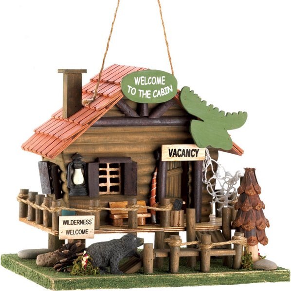 Zingz and Thingz Woodland Cabin Bird House