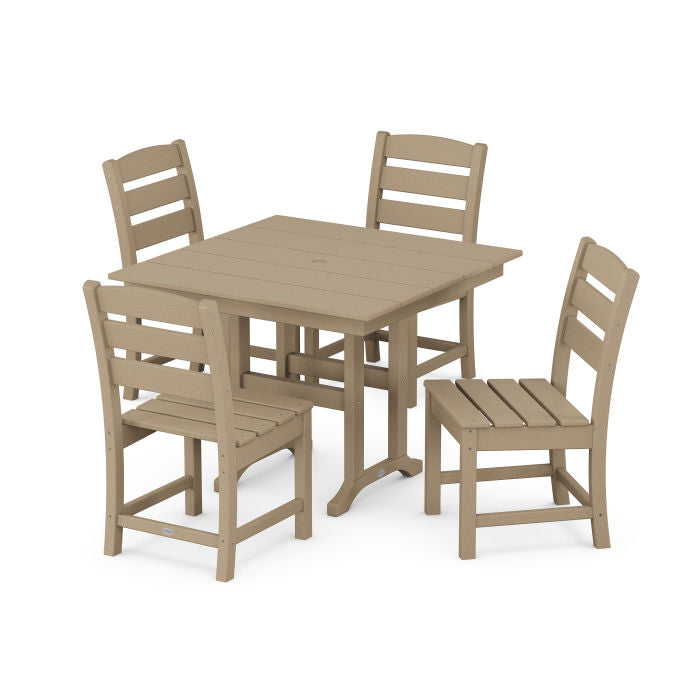 Polywood Lakeside Side Chair 5-Piece Farmhouse Dining Set in Vintage Finish PWS1149-1-V