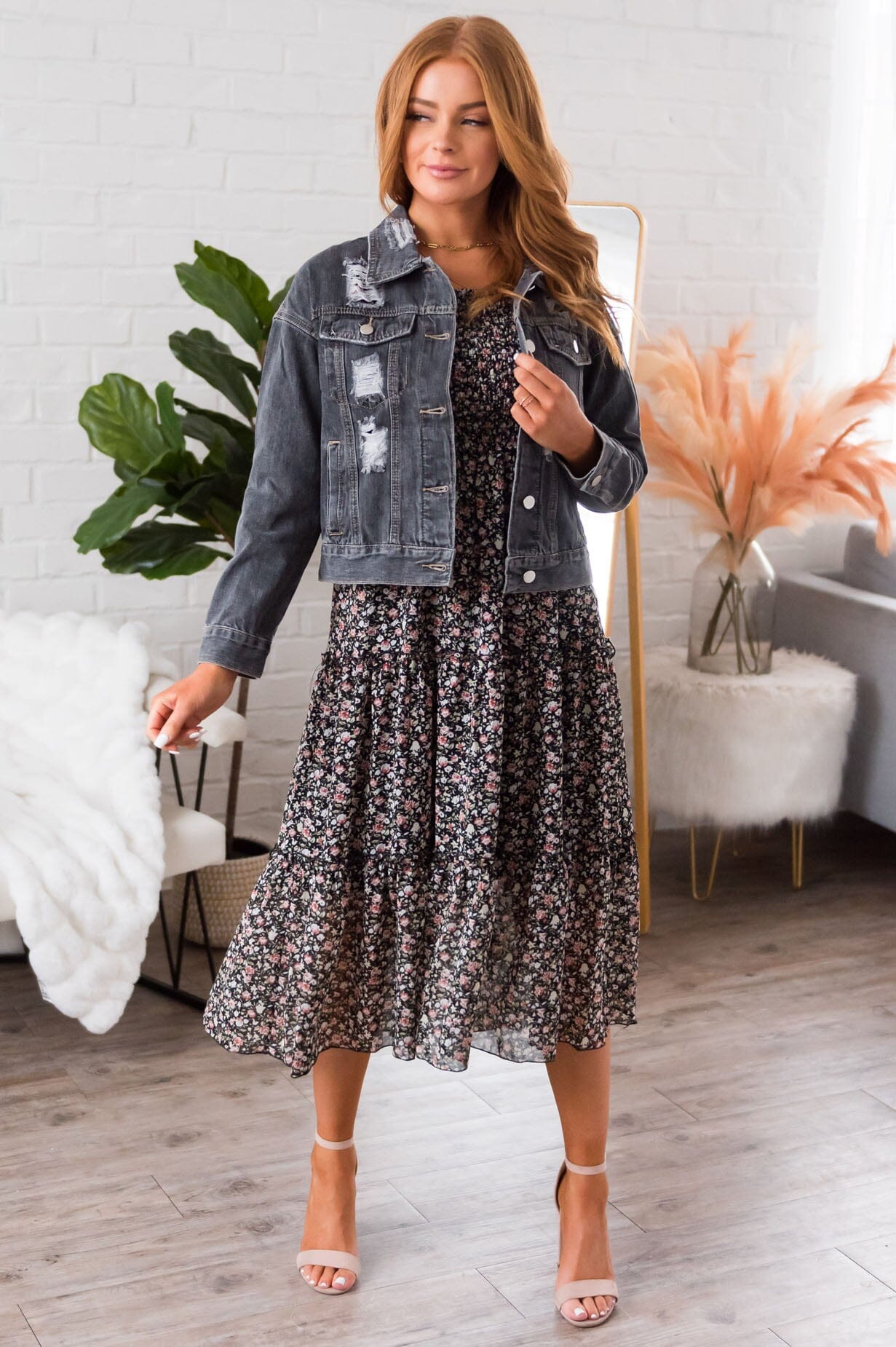 Falling For You Modest Denim Jacket