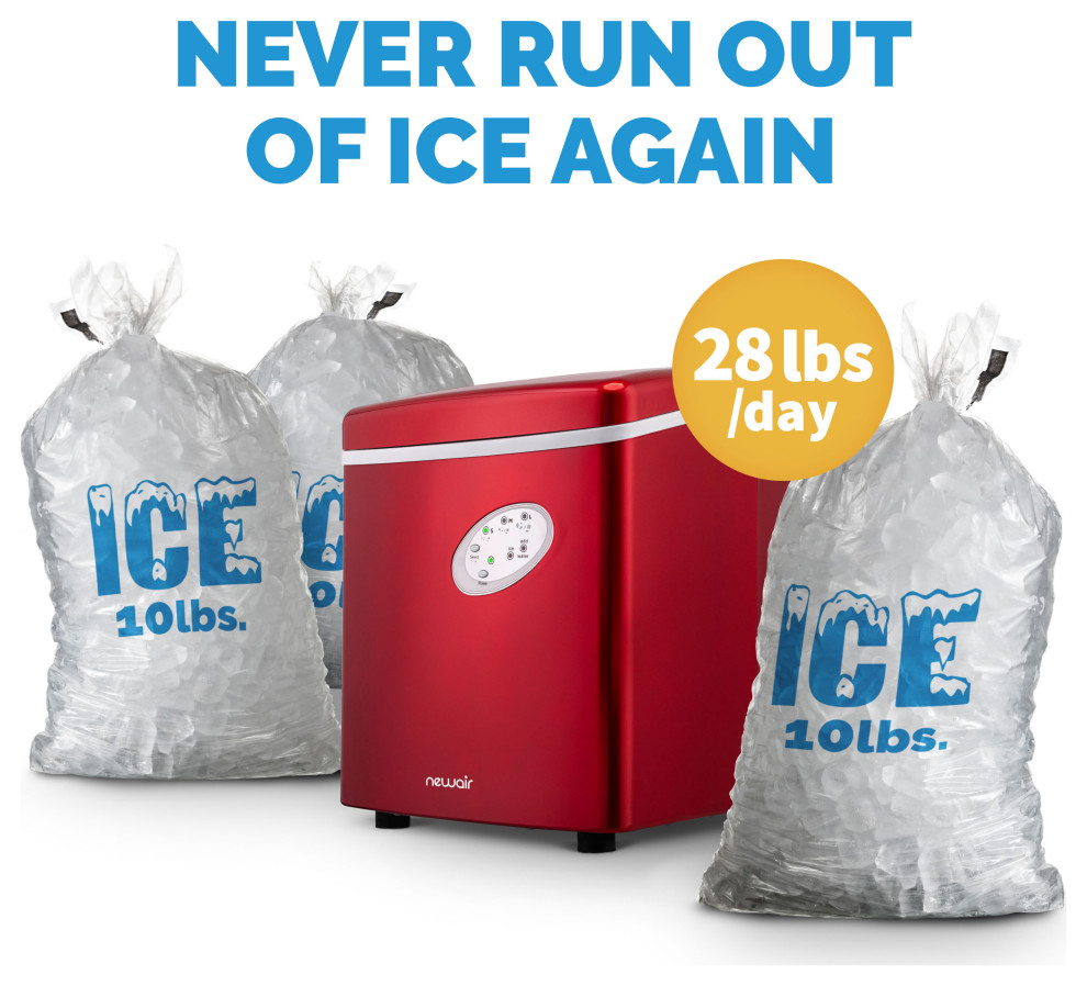 Newair AI 100R 28 Pound Portable Ice Maker  Red   Contemporary   Ice Makers   by Luma Comfort  Houzz