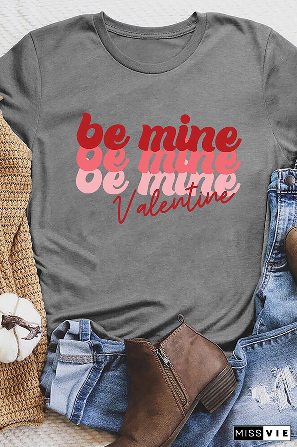 Valentine Be Mine Pullover Shortsleeves Graphic Tee Wholesale