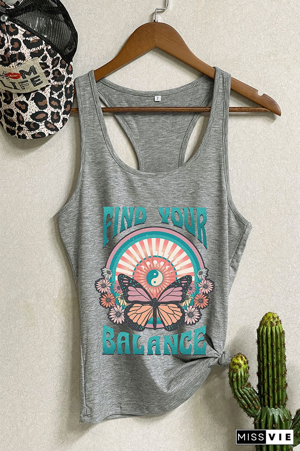 Find Your Balance,Butterfly Tank Top Wholesale