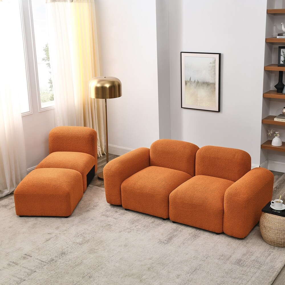 L Shape Modular Sectional Sofa with Ottoman  94.5\