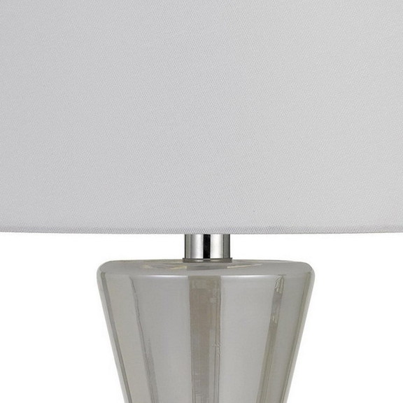 Benjara BM233490 26 Glass Table Lamp with Hardbac...