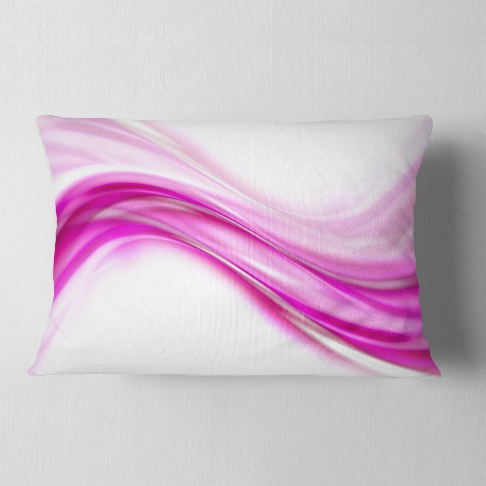 Designart 'Pink Abstract Waves' Abstract Throw Pillow