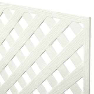 Veranda 4 ft. x 8 ft. White Privacy Diamond Vinyl Lattice - Framed 73004042