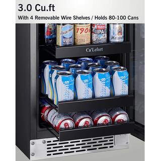 Ca'Lefort 15 in. 100 (12 oz.) Cans Beverage Cooler Refrigerator Soda Drink Mini Fridge Built-in or Freestanding Frost-Free CLF-BS15-HD