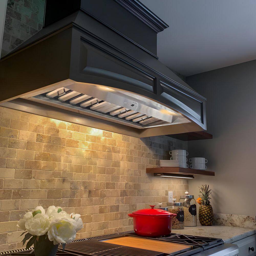 Akicon 30 in 3Speeds 600CFM Ducted InsertBuiltin Range Hood Ultra Quiet in Stainless Steel with Dimmable Warm White Lights