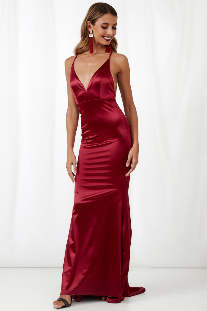 On Our Own Maxi Dress Maroon