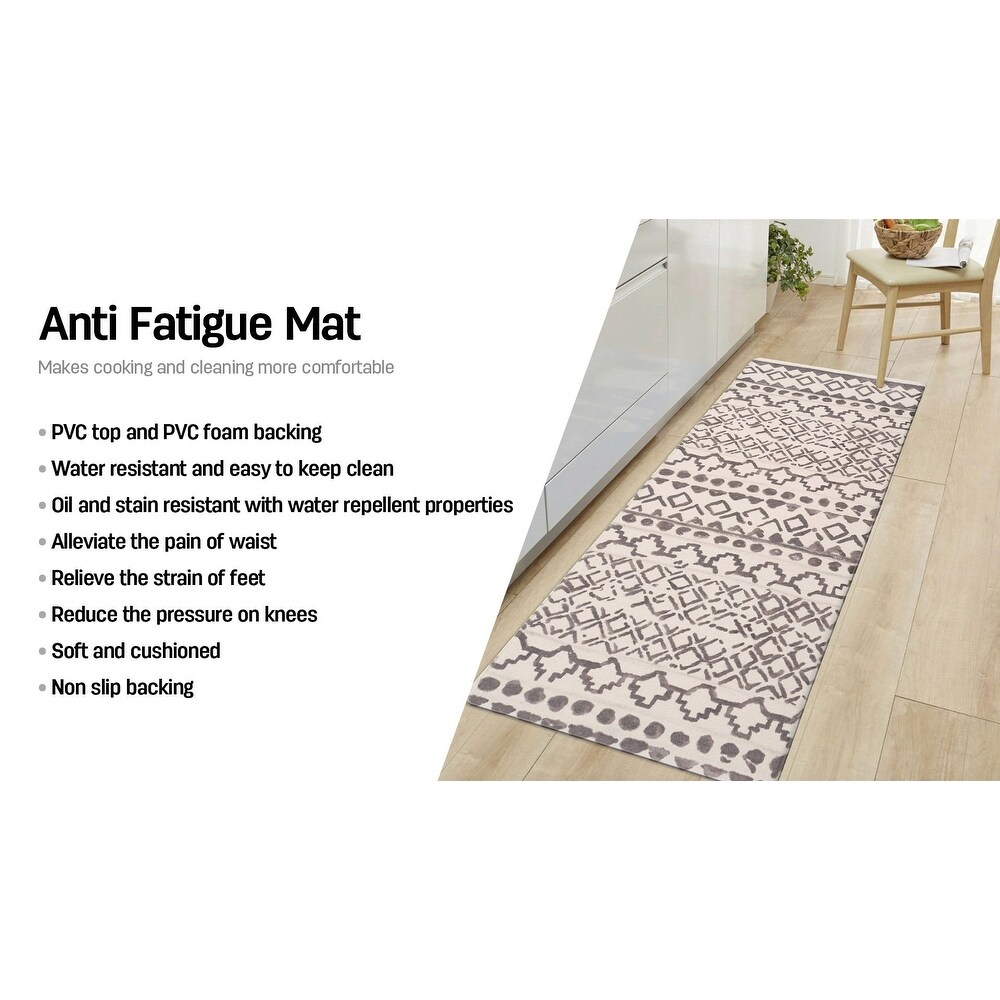 World Rug Gallery Distressed Bohemian Anti Fatigue Standing Mat