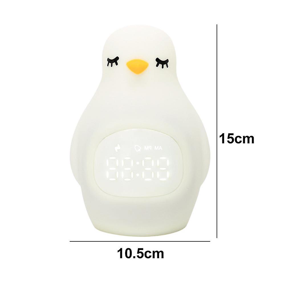 Alarm Clock Night Light Cartoon Penguin Silicone Alarm Clock Light