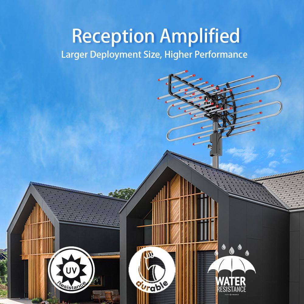 Winado Plus 360-Degree Rotation UV Dual Frequency 45-860MHz 22-38dB 42.65 ft. cobble Outdoor Antenna 360608127593