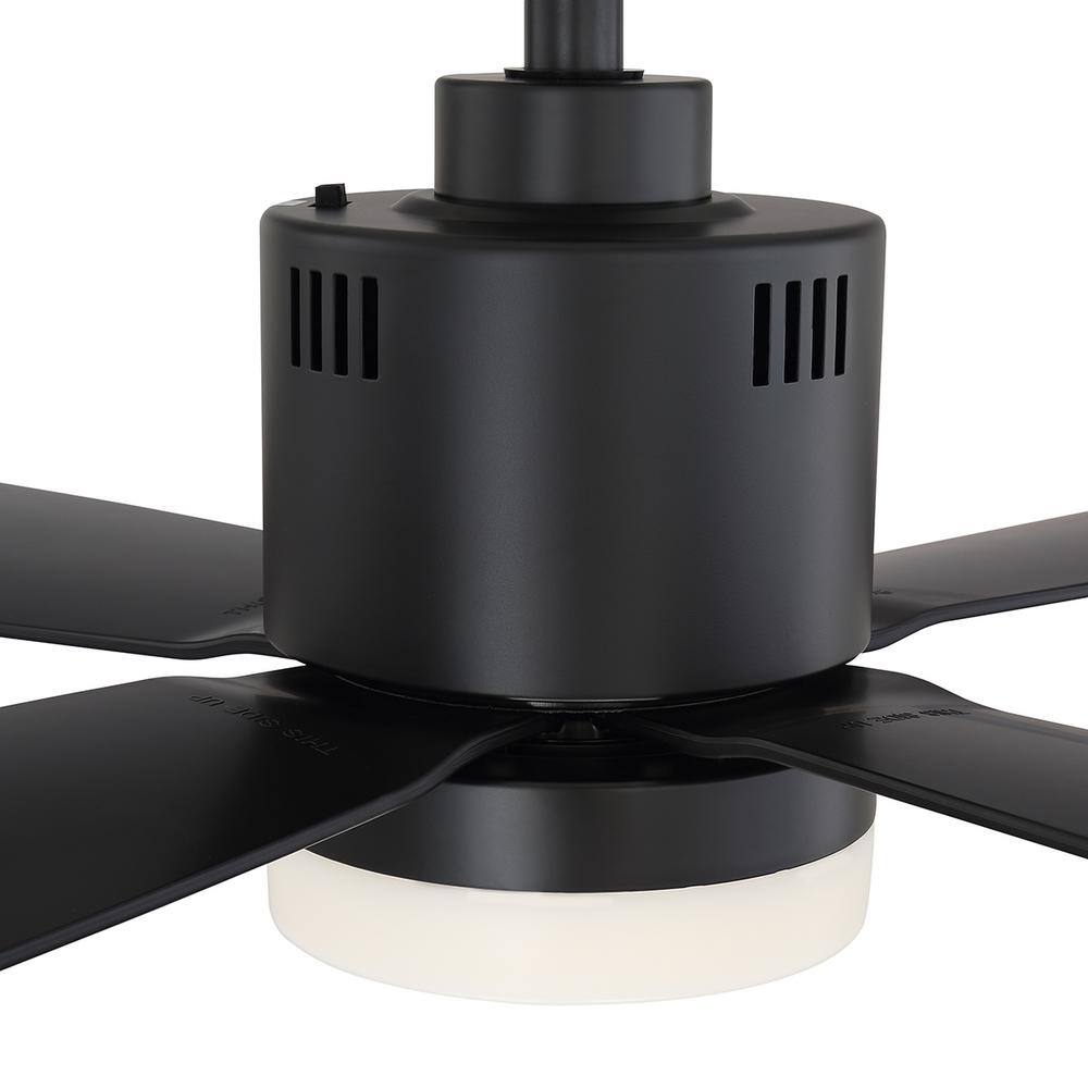 Home Decorators Collection Kitteridge 52 in. LED Indoor Matte Black Ceiling Fan with Light Kit 35442-HBUB