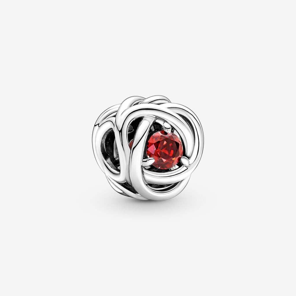 PANDORA  July True Red Eternity Circle Charm