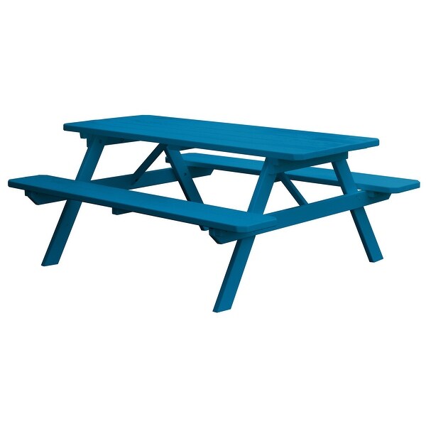 Pine 8' Picnic Table with Attached Benches