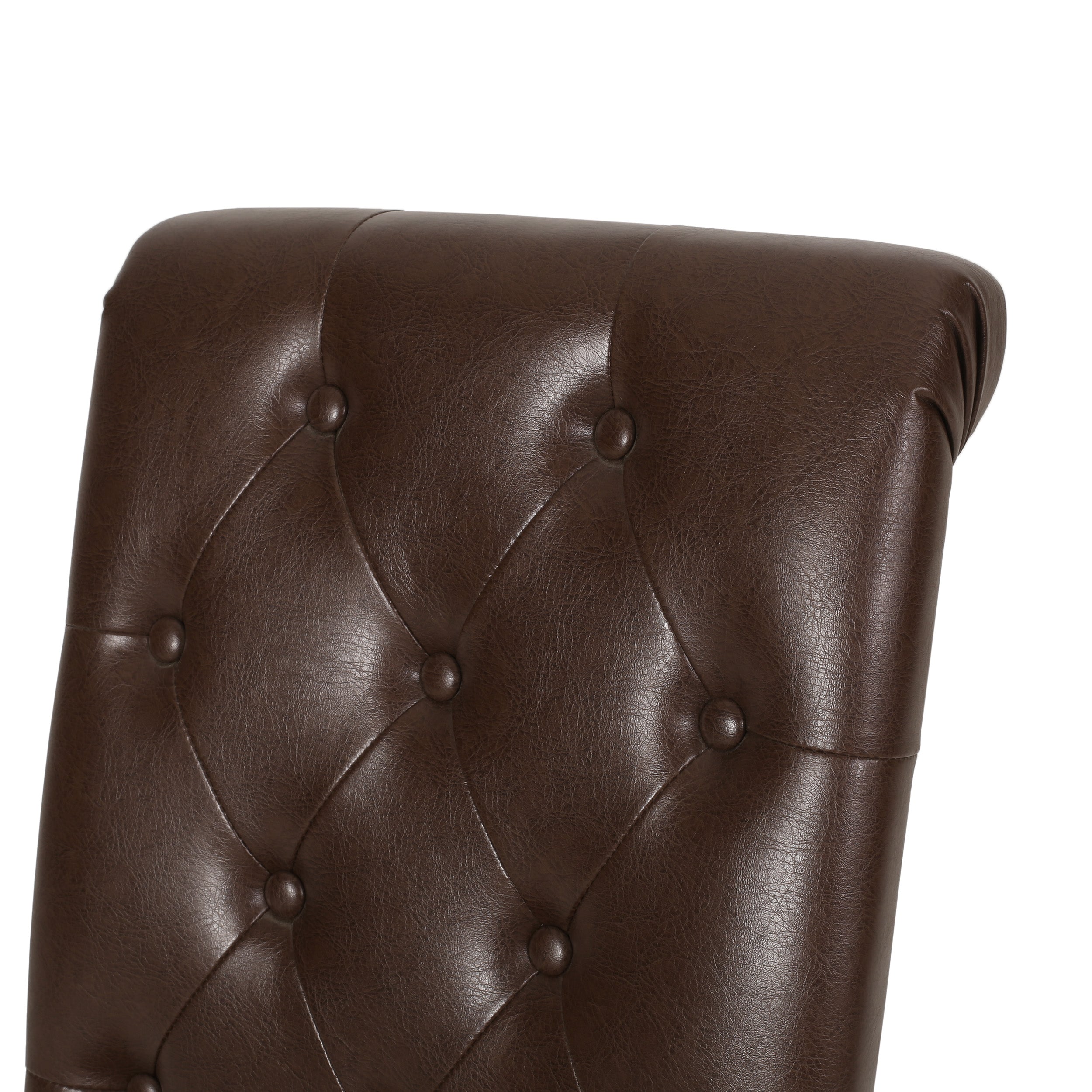 Larkspur Contemporary Faux Leather Tufted Dining Chairs, Set of 6