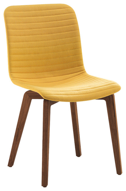 Vela Chair  Gray PU Upholstery  Walnut Back   Midcentury   Dining Chairs   by Bellini Modern Living  Houzz