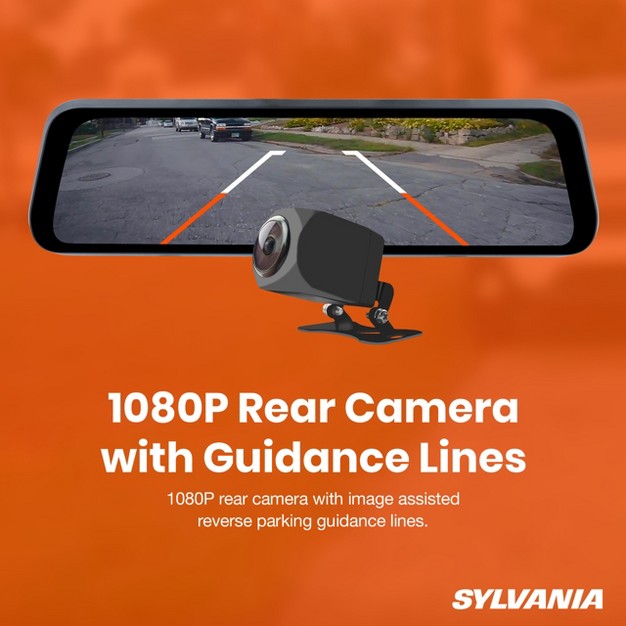 Sylvania Roadsight Mirror Dash Camera And Backup Camera 340 Degree View Hd 1080p