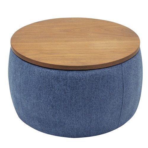 Round Storage Ottoman  2 in 1 Function  Work as En...