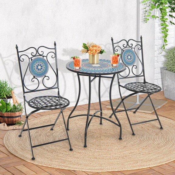 Costway 17823546 3 Piece Patio Bistro Set with Mos...