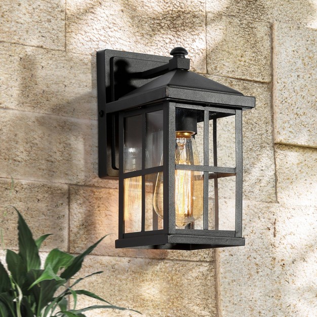 Metal glass Square Outdoor Wall Light Matte Black Lnc