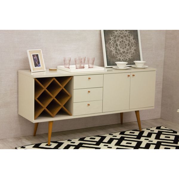 Utopia Wide Dresser in Off White and Maple Cream