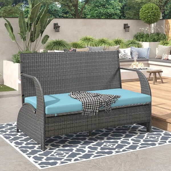 Roomfitters Versatile Outdoor Loveseat Converts to Four Seats and a Table，Durable Design，Ideal for Gardens，Lawns，Patio