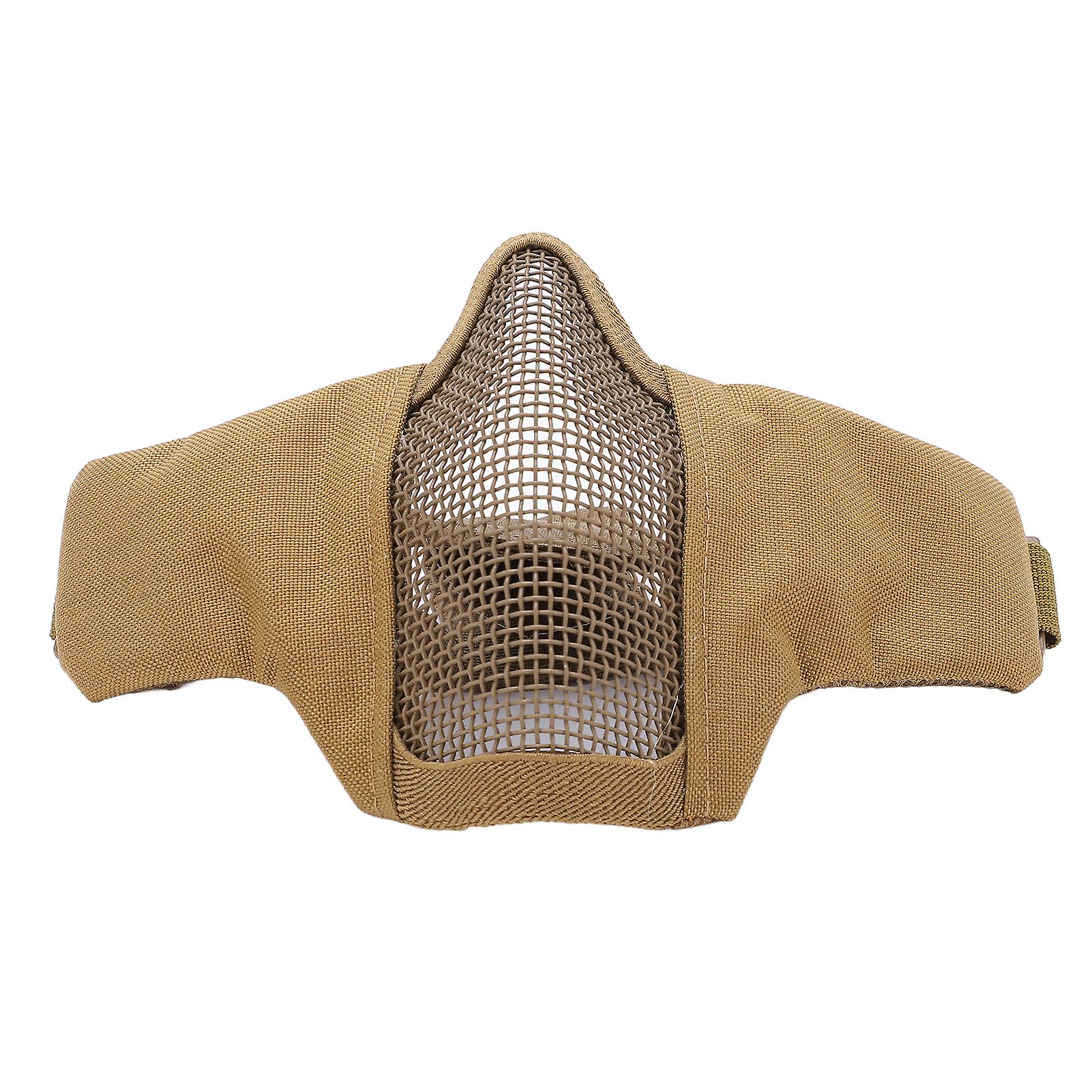 V10 Half Face Steel Mesh Breathable Protective Face Guard Competition Protective Cycling Equipmentkhaki